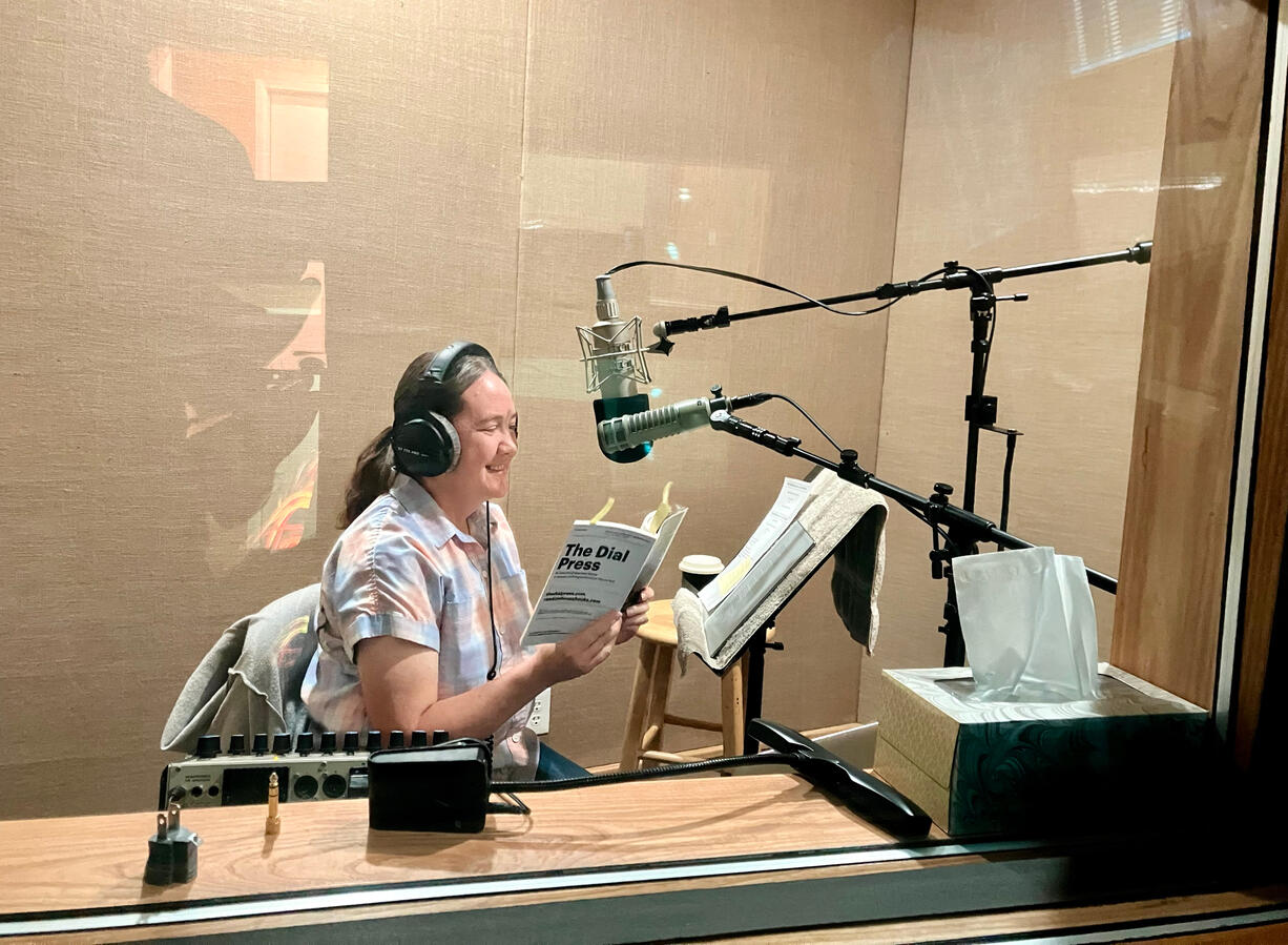In the studio to record the audio book for Birds of America